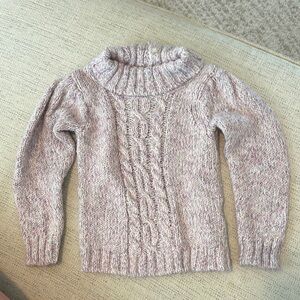 Janie and Jack Pink Cable Knit Sweater with Chunky Turtleneck